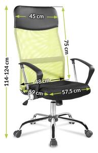 Kancelárska stolička LINCOLN zelená/čierna