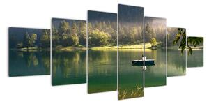 Obraz loďky na jazere (Obraz 210x100cm)
