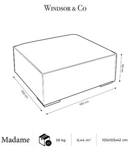 Kožený taburet Madame 39 × 100 × 100 cm WINDSOR & CO