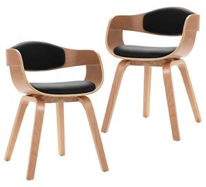 Jedálenské stoličky 2 ks ohýbané drevo a umelá koža