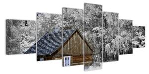 Chaloupka v zime, obrazy (Obraz 210x100cm)