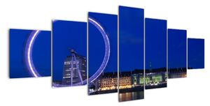 Nočné Londýnske oko - obrazy (Obraz 210x100cm)