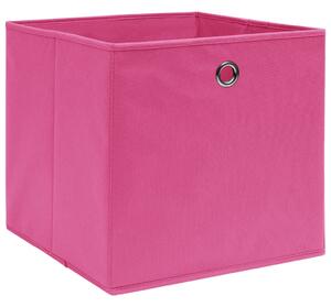 Úložné boxy 10 ks ružové 32x32x32 cm látkové