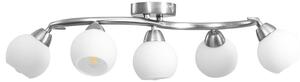Stropná lampa s keramickými tienidlami na 5 žiaroviek E14 biela guľa