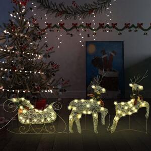 Vianočná vonkajšia dekorácia so sobmi a saňami 60 LED diód zlaté