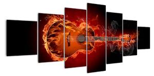 Obraz horiace gitara (Obraz 210x100cm)