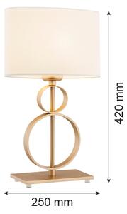 Argon 8310 - Stolná lampa PERSEO 1xE27/15W/230V 42 cm krémová/zlatá