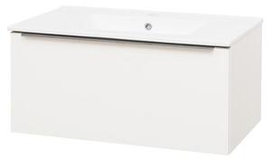Mereo Mailo, kúpeľňová skrinka s keramickým umývadlom 81 cm, biela, dub, antracit Mailo, kúpeľňová skrinka s keramickým umývadlom 81 cm, antracit Var…