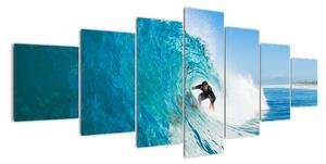 Surfer na vlne - moderný obraz (Obraz 210x100cm)