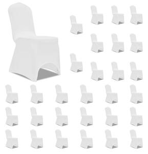 Návleky na stoličku biele 30 ks naťahovacie