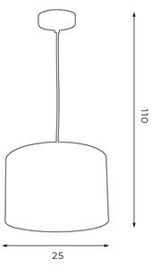 Luster na lanku ARDEN 1xE27/60W/230V pr. 25 cm biela