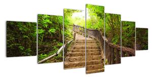 Schody v lese - obraz (Obraz 210x100cm)
