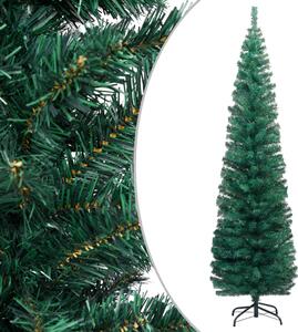 Úzky umelý vianočný stromček s podstavcom, zelený 240 cm, PVC