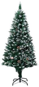 Osvetlený umelý vianočný stromček s guľami a šiškami 240 cm
