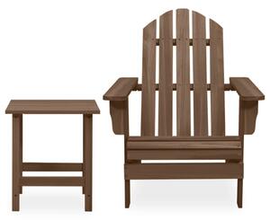 Záhradná stolička Adirondack so stolíkom jedľový masív hnedá