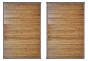 Bambusová predložka do kúpeľne 2 ks 60x90 cm hnedá