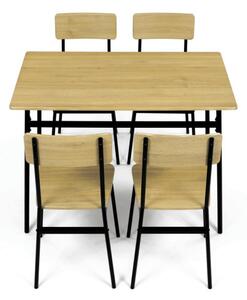 Jedálenský stôl so štyrmi stoličkami AUT-O2155 OAK