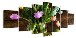 Obraz tulipánov vo váze (Obraz 210x100cm)