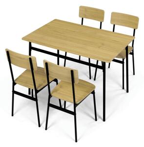 Jedálenský stôl so štyrmi stoličkami AUT-O2155 OAK