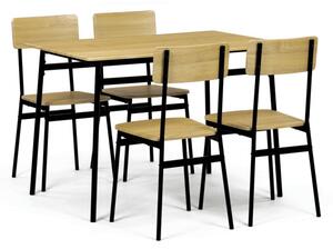 Jedálenský stôl so štyrmi stoličkami AUT-O2155 OAK