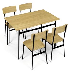Jedálenský stôl so štyrmi stoličkami AUT-O2155 OAK