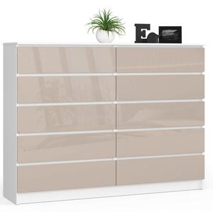Komoda K160 10SZ CLP cappuccino, lesk