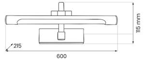 LED Kúpeľňové osvetlenie zrkadla VINCI LED/15W/230V 60 cm IP44 čierne