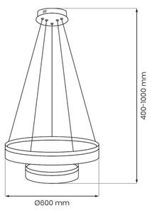 LED luster na lanku GALA LED/54W/230V pr. 60 cm zlatý