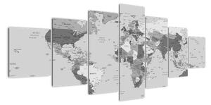 Mapa sveta - obraz (Obraz 210x100cm)