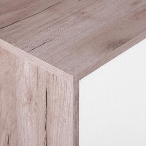 TV nábytok svetlá farba dreva biela drevovláknitá doska polypropylén 41 x 180 x 37 cm škandinávsky elegantná trendy multifunkčné obývačka