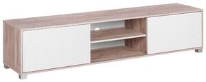 TV nábytok svetlá farba dreva biela drevovláknitá doska polypropylén 41 x 180 x 37 cm škandinávsky elegantná trendy multifunkčné obývačka