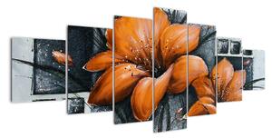 Obraz oranžovej kvety (Obraz 210x100cm)