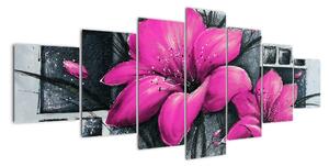 Obraz ružové kvety (Obraz 210x100cm)