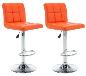 Barové stoličky 2 ks, oranžové, umelá koža