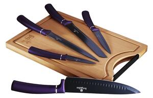 BERLINGERHAUS Sada nožov s nepriľnavým povrchom + lopárik 6 ks Purple Metallic Line BH-2683