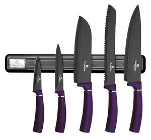 BERLINGERHAUS Sada nožov s magnetickým držiakom 6 ks Purple Metallic Line BH-2681