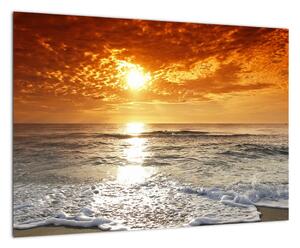 Obraz piesočného pobrežia pri západe slnka (Obraz 60x40cm)