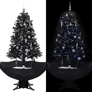 Snežiaci vianočný stromček s dáždnikovým podstavcom čierny 170 cm PVC