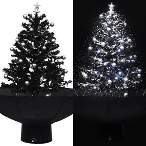 Snežiaci vianočný stromček s dáždnikovým podstavcom čierny 75 cm PVC