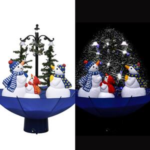 Snežiaci vianočný stromček s dáždnikovým podstavcom modrý 75 cm PVC