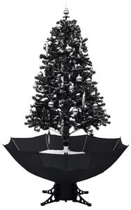 Snežiaci vianočný stromček s dáždnikovým podstavcom čierny 170 cm PVC