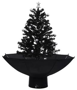 Snežiaci vianočný stromček s dáždnikovým podstavcom čierny 75 cm PVC