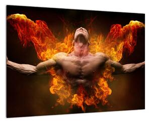 Obraz muža v ohni (Obraz 60x40cm)