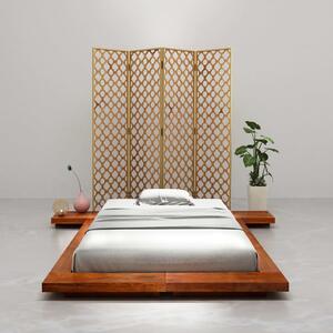 Futónový posteľný rám japonský štýl akáciový masív 100x200 cm