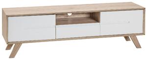 TV nábytok biela svetlá farba dreva MDF doska borovica 45 x 150 x 40 cm Moderné Trendy Elegantné Multifunkčný 2 priehradky obývačka