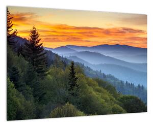 Obraz horskej krajiny pri západe slnka (Obraz 60x40cm)