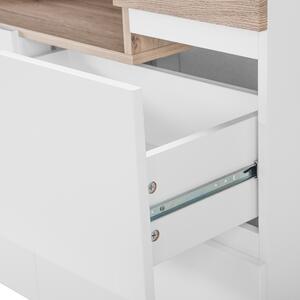 Komoda biela / svetlá farba dreva MDF doska 76 x 90 x 40 cm Moderný škandinávsky dizajn Veľa úložného priestoru obývacia izba