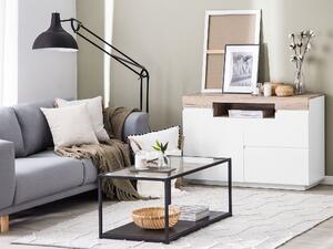 Komoda biela / svetlá farba dreva MDF doska 76 x 90 x 40 cm Moderný škandinávsky dizajn Veľa úložného priestoru obývacia izba