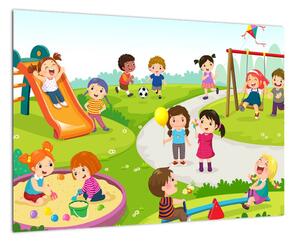 Detský obraz - deti na ihrisku (Obraz 60x40cm)