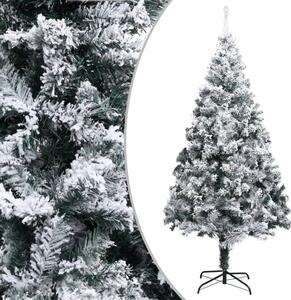 Zasnežený umelý vianočný stromček zelený 240 cm PVC
